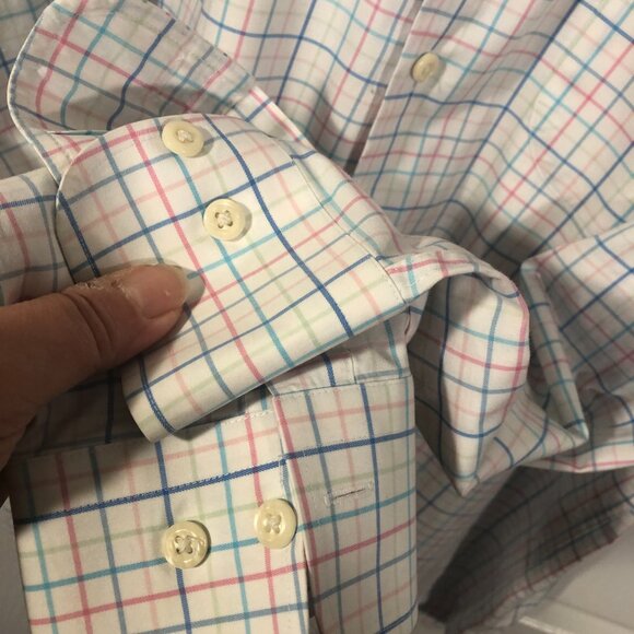 Peter Millar men striped color casual long sleeve shirt, L - Picture 7 of 11